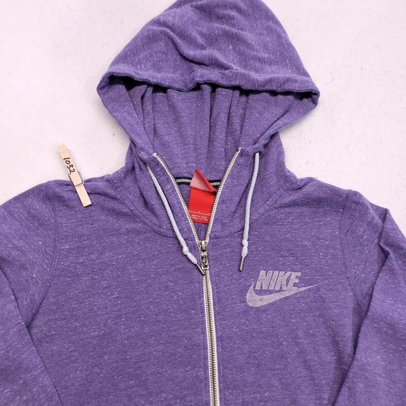 Nike Jackets & Blazers - Nike Long Sleeve Zip Up Casual Drawstring Hoodie Womens Size Small S Purple